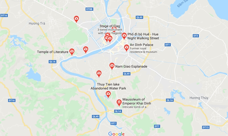 Hue tourist map