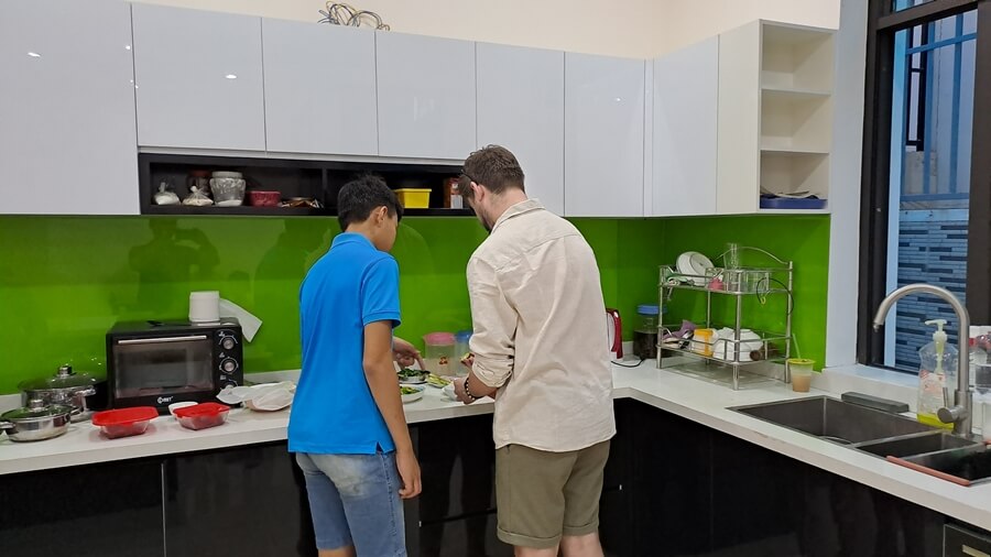 Guests are joining cooking experience at the kitchen